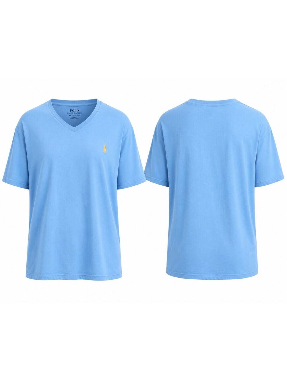 Polo by Ralph Lauren Light Blue Short Sleeve Crew Tee Shirt Yellow Pony 2XB